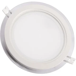 چراغ سقفی دورشیشه ای گرد توکار 20وات ایران زمین مهتابی