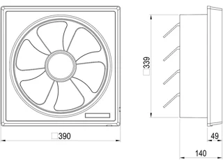 هواکش خانگی دمنده مدل VSG-30C4S با دمپر دستی سایز ۳۰ سانت