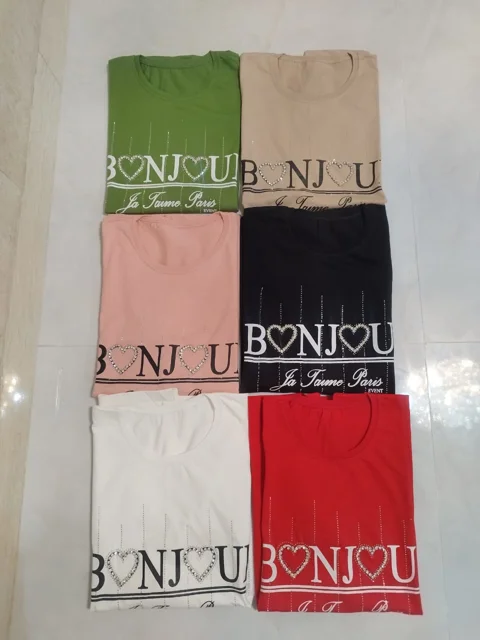 تیشرت طرح نگینی مناسب سایز36تا42